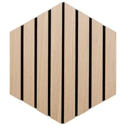 3 panneaux hexagone bois clair