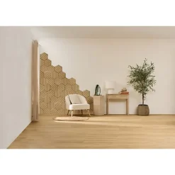 3 panneaux hexagone bois clair