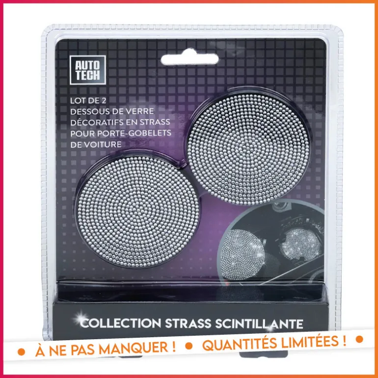 2 repose gobelet auto bling