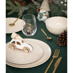 Assiette dessert blanche flocon