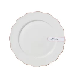 Assiette dessert fleur rose