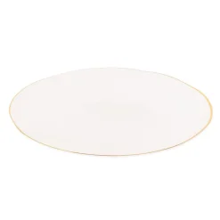 Assiette rayures bord dore 28cm