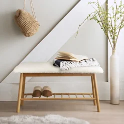 Banc bambou finition sherpa