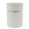 Boite a ustensiles metal & beige