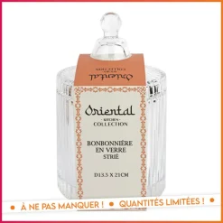 Bonbonniere en verre strie