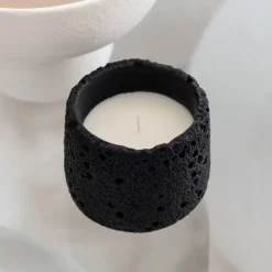 Bougie pot ciment noir s
