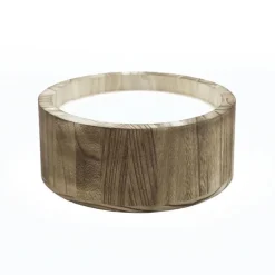 Bougie pot en bois forme bol