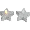 Bougies led etoiles x6 argent
