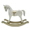 Cheval a bascule blanc h18cm