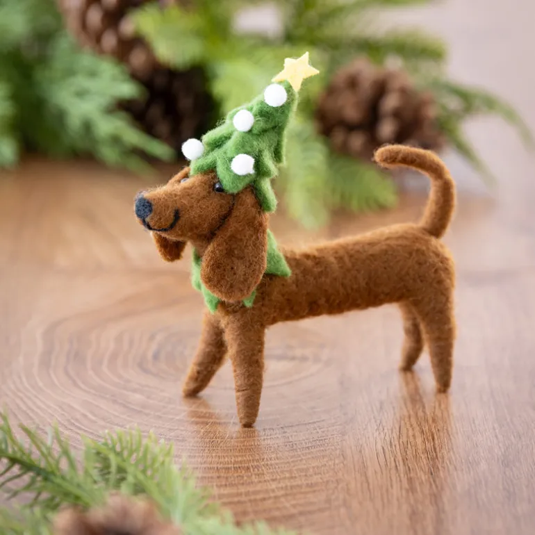 Chiens en noel a suspendre
