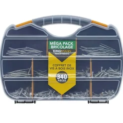 Coffret 340 vis a bois inox
