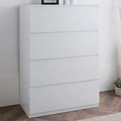 Commode 4 tiroirs blanc