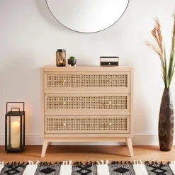 Commode 3 tiroirs cannage