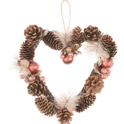 Couronne coeur pomme de pin