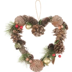 Couronne coeur pomme de pin
