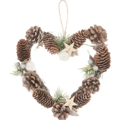 Couronne coeur pomme de pin