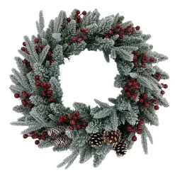 Couronne enneige baies et pommes