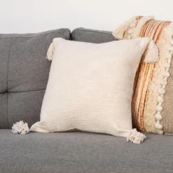 Coussin coton lurex 40x40cm crem