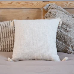 Coussin coton lurex 40x40cm crem