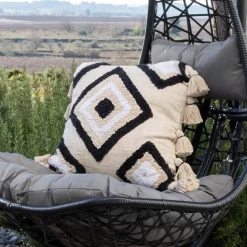 Coussin losanges noir et blanc