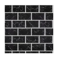 Credence adhesive marbre noir x5