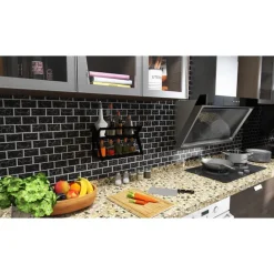 Credence adhesive marbre noir x5