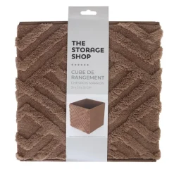 Cube de rangement chevron marron