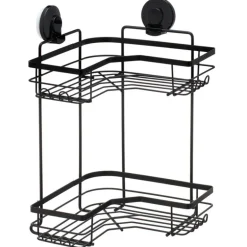 Double etagere de douche angle