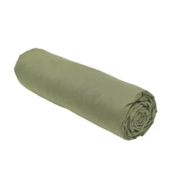 Drap housse 160x200 jersey vert