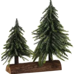 Duo de sapin sur socle bois
