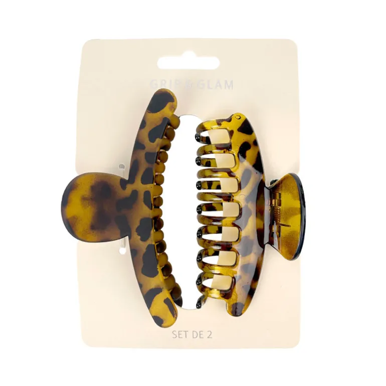 Duo pince cheveux leopard