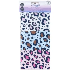 Eponge imprimee leopard x6