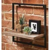Etagere bois metal carree