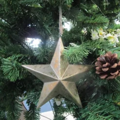 Etoile doree en bois 18cm a susp