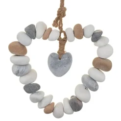 Galets forme coeur a suspendre