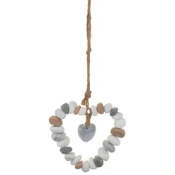 Galets forme coeur a suspendre