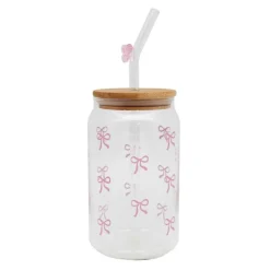 Gobelet en verre noeud rose