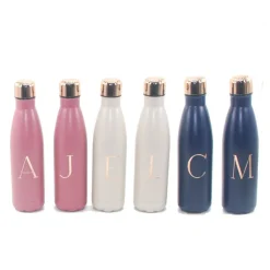 Gourde inox uni lettre doree