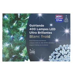 Guirlande 400 led blanc froid