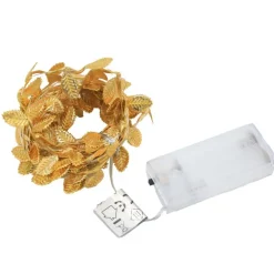 Guirlande led feuilles or