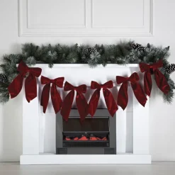 Guirlande tissue avec nAuds roug