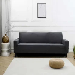 Housse de canape uni 3p gris ant