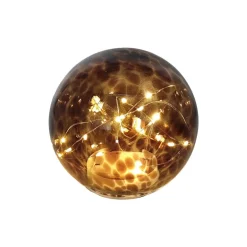 Lampe boule led ecailles marron
