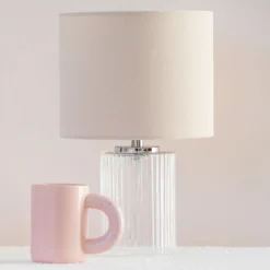 Lampe verre nervuree