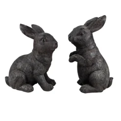 Lapin decoratif en resine x2