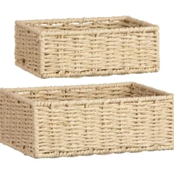 Lot 2 paniers tresses naturel