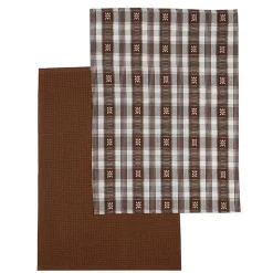 Lot de 2 torchons marron