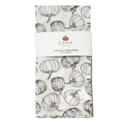 Lot de 2 torchons pumkin/uni