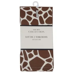 Lot de deux torchons girafe