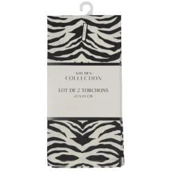 Lot de deux torchons zebre